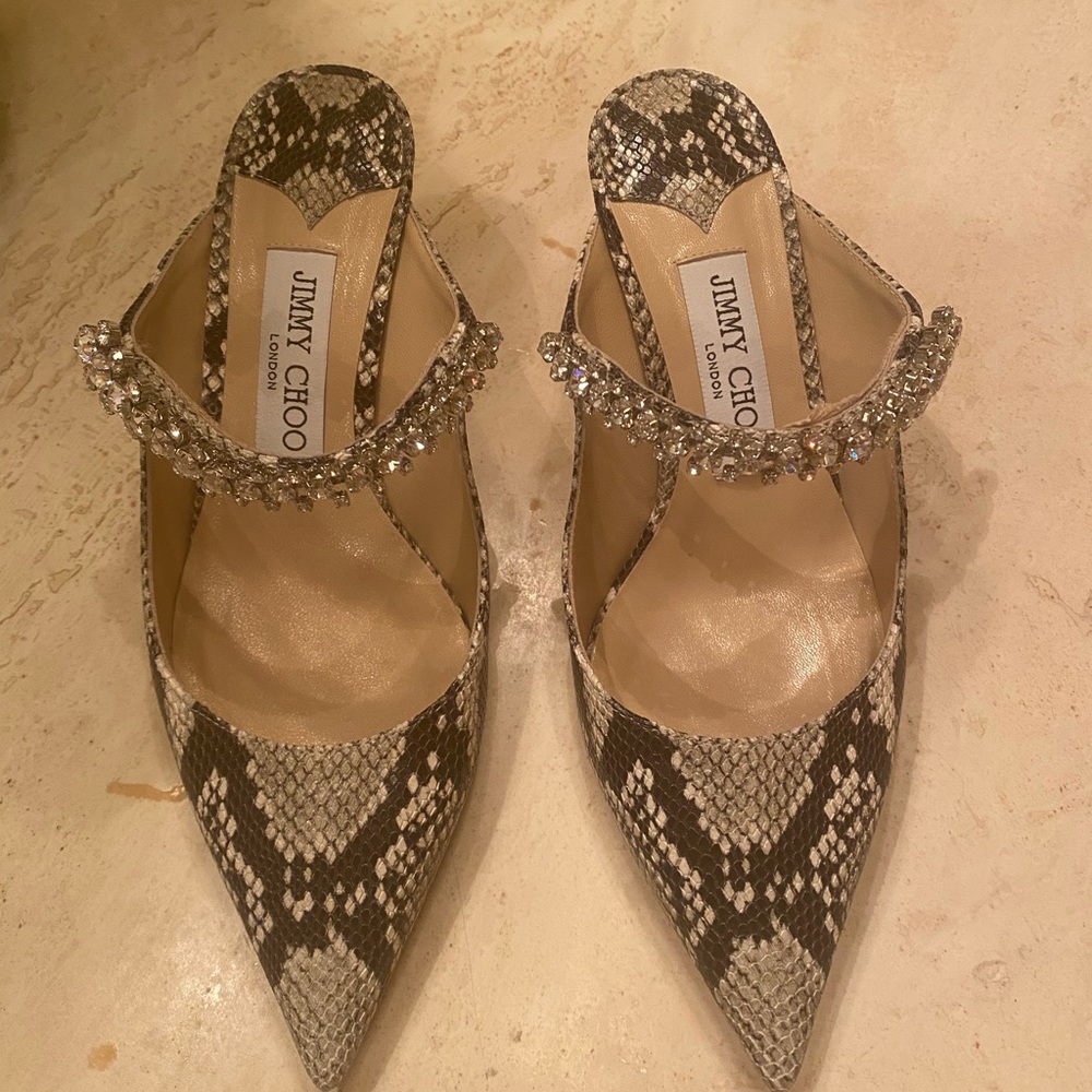 Jimmy Choo BING SNAKE PRINT 65 mm. NWT